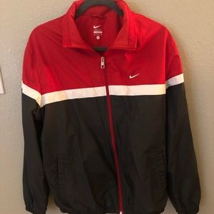 Nike red and gray windbreaker